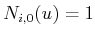 $ N_{i,0}(u) = 1$