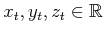 $ x_t,y_t,z_t\in {\mathbb{R}}$